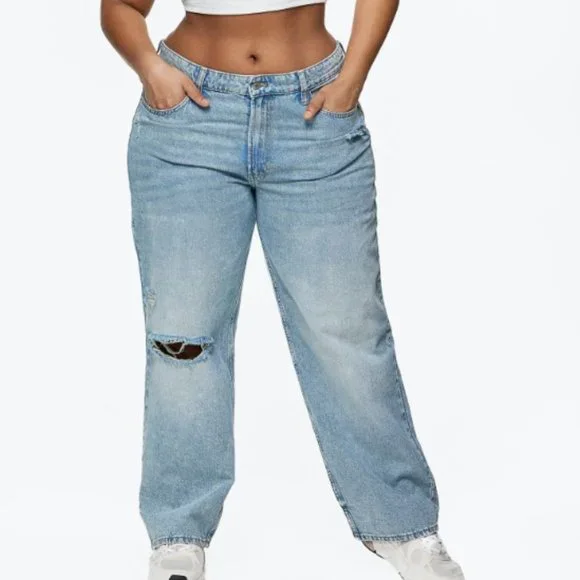 H&M Jeans Hm Curvy Fit 9s Baggy Low Jeans Size Nwt Blue Low
